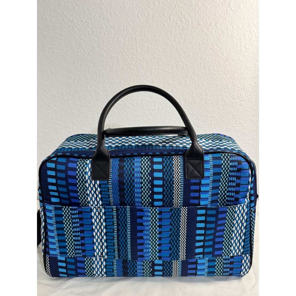 Vera Bradley Large Travel Bag Weekender Luggage Blue Pattern - Picture 12 of 13